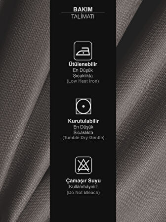 Favolli Antrasit Renk Pileli Keten Dokulu Fon Perde 