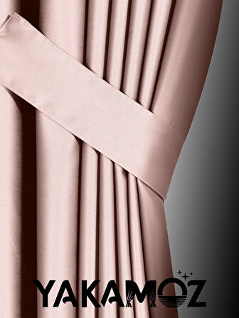 Yüksek Kalite Bebek Pembe Karartma Blackout Fon Perde Ekstrafor Büzgülü Tek Kanat Dark Touch Serisi