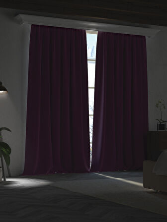 Koyu Lavanta Rengi Blackout Karartma Perde Midnight Series