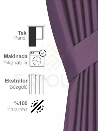 Koyu Lavanta Rengi Blackout Karartma Perde Midnight Series