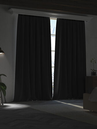 Siyah Renk Blackout Karartma Perde Midnight Series