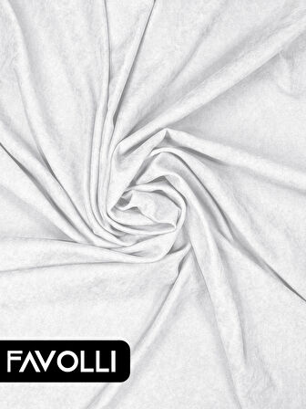 Kadife Dokulu Beyaz Ada Fon Perde Ekstrafor Büzgülü Dream Series