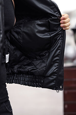 Vintage Erkek Siyah Deri Ceket