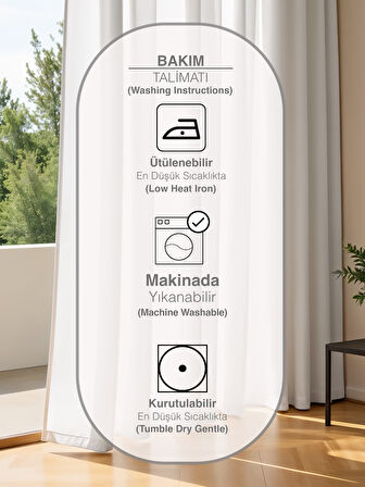 PERLE Beyaz Saten Güneşlik Perde – Ekstrafor Büzgülü