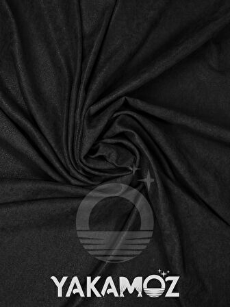 Yakamoz Kadife Görünüm Siyah Ada Fon Perde Ekstraforlu Velvet Touch Serisi