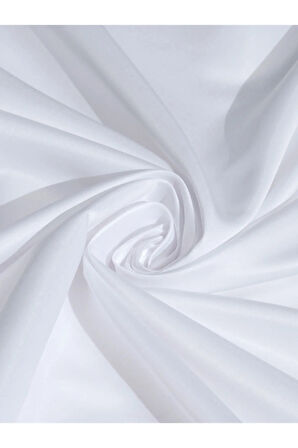 PERLE Beyaz Saten Güneşlik Perde – Ekstrafor Büzgülü
