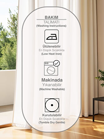 PERLE Krem Saten Güneşlik Perde – Ekstrafor Büzgülü