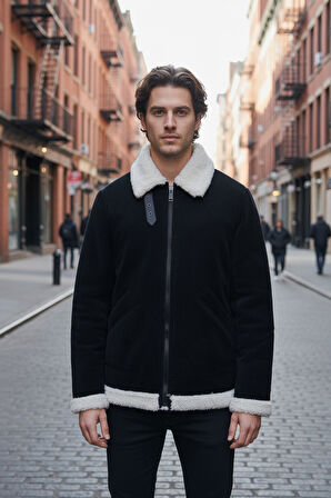 Erkek Klasik Yaka Siyah Kadife Ceket