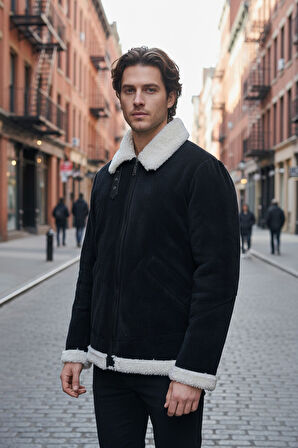 Erkek Klasik Yaka Siyah Kadife Ceket