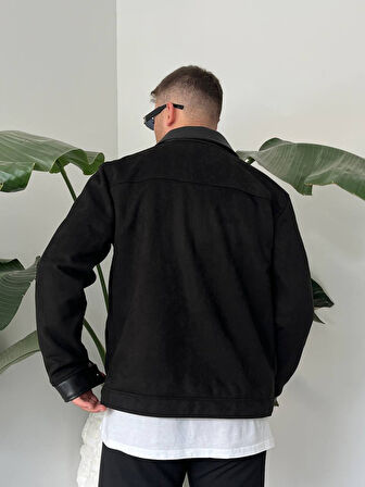 Erkek Siyah Mevsimlik Süet Ceket