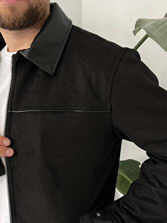 Erkek Siyah Mevsimlik Süet Ceket
