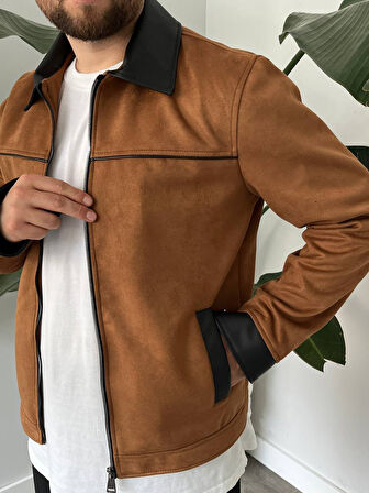 Erkek Taba Mevsimlik Süet Ceket