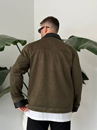 Erkek Haki Mevsimlik Süet Ceket