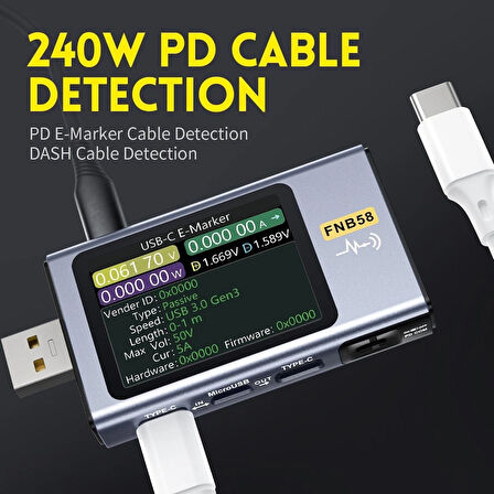 Fnirsi FNB58 USB Hızlı Şarj Test Cihazı