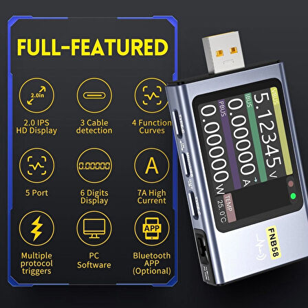 Fnirsi FNB58 USB Hızlı Şarj Test Cihazı