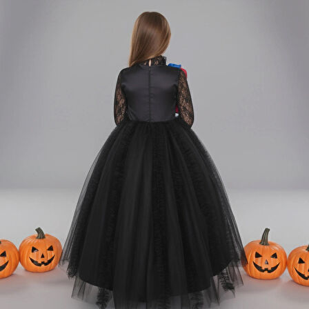 Cadı Kostümü Tarlatanlı Kız Çocuk için –  Halloween Elbise Ve Şapka