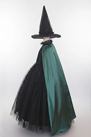 Cadı Kostümü Tarlatanlı Kız Çocuk için –  Halloween Elbise Ve Şapka