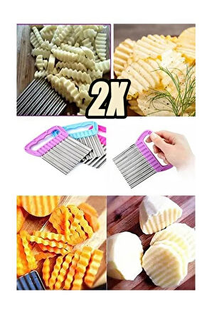 Patates Doğrayıcı Cips Şekilli Sebze Ve Meyve Dilimleyici Chips Chopper 2 Adet