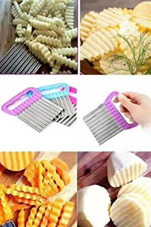 Patates Doğrayıcı Cips Şekilli Sebze Ve Meyve Dilimleyici Chips Chopper 2 Adet