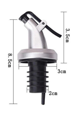 3'lü Kapaklı Şişe Ucu Servis Aparatı Damlalık Yağdanlık Tıpa Tapa Mantar