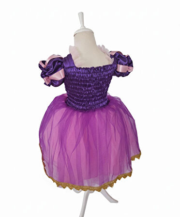 Rapunzel Kostümü – Kız Çocuk Rapunzel Elbisesi + Taç Hediyeli