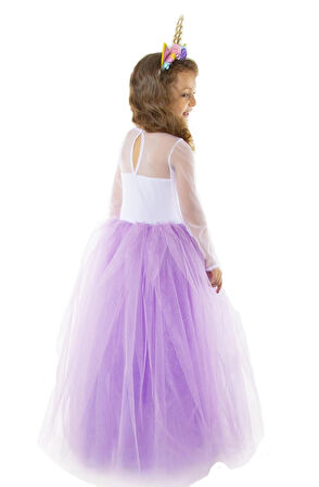 Ünicorn Kostüm, Uzun Kollu Ünicorn Çocuk Elbisesi