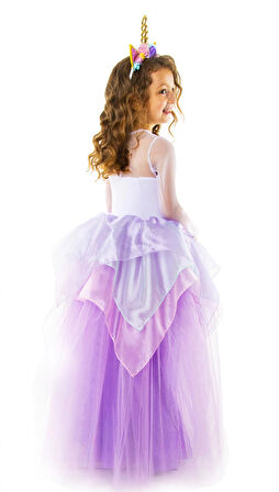 Ünicorn Kostüm , Uzun Kollu Ünicorn Çocuk Elbisesi