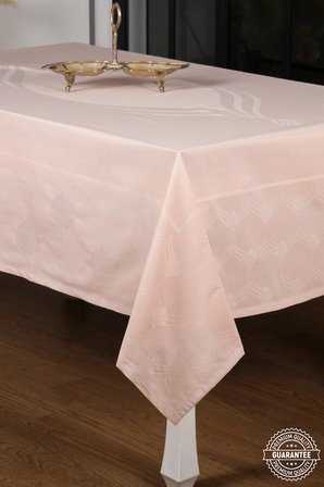 Aslı Lüx Jakar Polycotton Kumaş Pudra Masa Örtüsü 160x320 Cm 1053