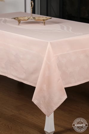 Aslı Lüx Jakar Polycotton Kumaş Pudra Masa Örtüsü 160x220 Cm 1054