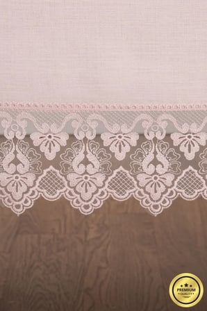 Esra Lüx Dantelli Keten Kumaş Pudra Masa Örtüsü 160x230 Cm 1120
