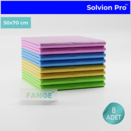 8 Adet FANGE Solvion Pro™ Temizlik Bezi, Büyük Boy 50 x 70, Yeni Nesil Temizlik Bezi