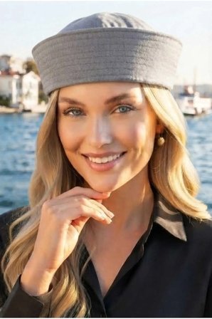 Tezzgelsin Kadın Sailor Denizci Kaptan Şapkası Retro Marin Model Siperliksiz Şapka