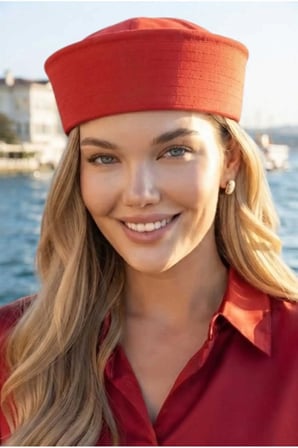 Tezzgelsin Kadın Sailor Denizci Kaptan Şapkası Retro Marin Model Siperliksiz Şapka