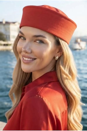 Tezzgelsin Kadın Sailor Denizci Kaptan Şapkası Retro Marin Model Siperliksiz Şapka