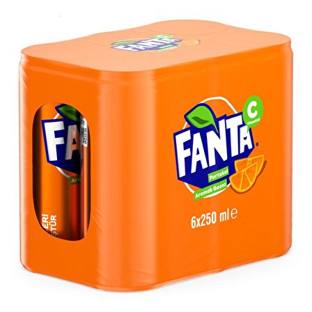 Fanta Portakal Aromalı Gazoz 250 Ml X 6 Adet