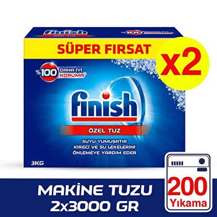 Finish Bulaşık Makinesi Deterjanı Makine Tuzu 3000 gr x 2 Adet