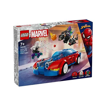 TWOX 76279 LEGO® Marvel Spiderman Yarış Arabası ve Venom Green Gobli 227 parça +7 yaş