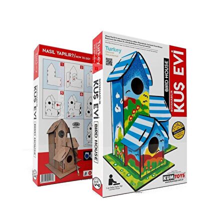 TWOX 5269 Kumtoys Boyanabilir 3'lü Kuş Evi - Bird House