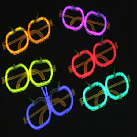 Nessiworld   Glow Stick Elma Gözlük - Glow Partisi Gözlüğü - Glow Stick Gözlük 12 Adet