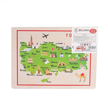 Çocuk 131-132 ONY Ahşap Tutmalı Puzzle Büyükten Küçüğe -Onyıl