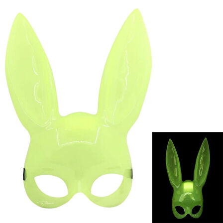 Çocuk Karanlıkta Yanan Glow Floresan Tavşan Maskesi 32x22 cm