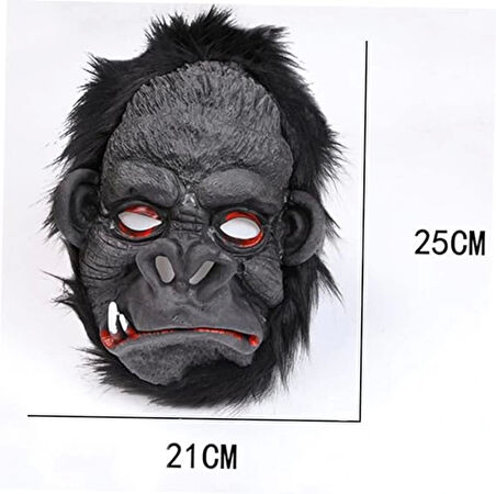 NessiWorld Lateks Goril Maskesi Maymun Maskesi Et Maskesi Orangutan Siyah Saçlı 4 No