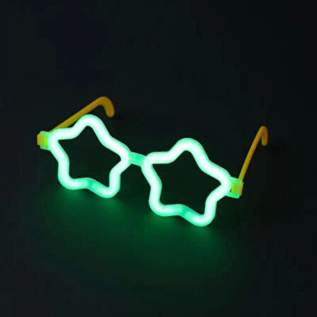Çocuk Yıldız Glow Gözlük - Yıldız Şekilli Glow Stick Gözlüğü - Glow Partisi Gözlük 12 Adet