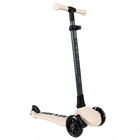 Çocuk Let's Ride Two Işıklı Katlanabilir 3 Tekerlekli Scooter Bej