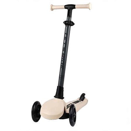 Çocuk Let's Ride Two Işıklı Katlanabilir 3 Tekerlekli Scooter Bej