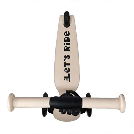 Çocuk Let's Ride Two Işıklı Katlanabilir 3 Tekerlekli Scooter Bej