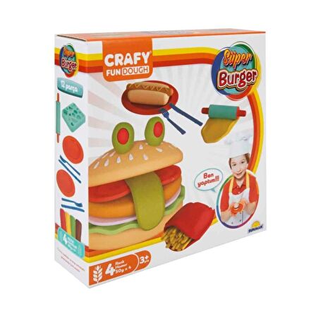 TWOX Nessiworld Crafy Süper Burger Oyun Hamuru Seti 200 gr. 12 Parça