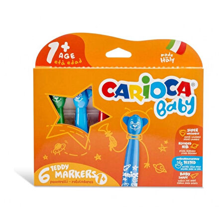 Çocuk Carioca Teddy Jumbo Keçeli Boya Kalemi 6'lı