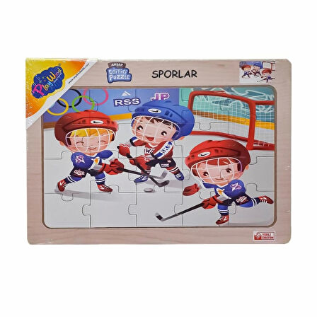 Çocuk ONY-85-86-87-88 Ahşap Eğitici Puzzle Sporlar -Onyıl