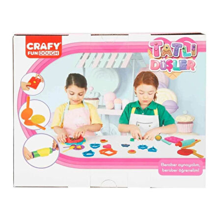 Çocuk 3493 Crafy Tatlı Düşler Oyun Hamuru Seti 200 g 22 Parça -Sunman